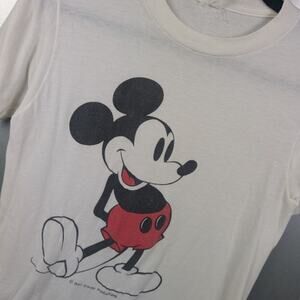 Mickey Mouse Disney Vintage 80s Paper Thin T-shirt Small Classic Cartoon Stretch